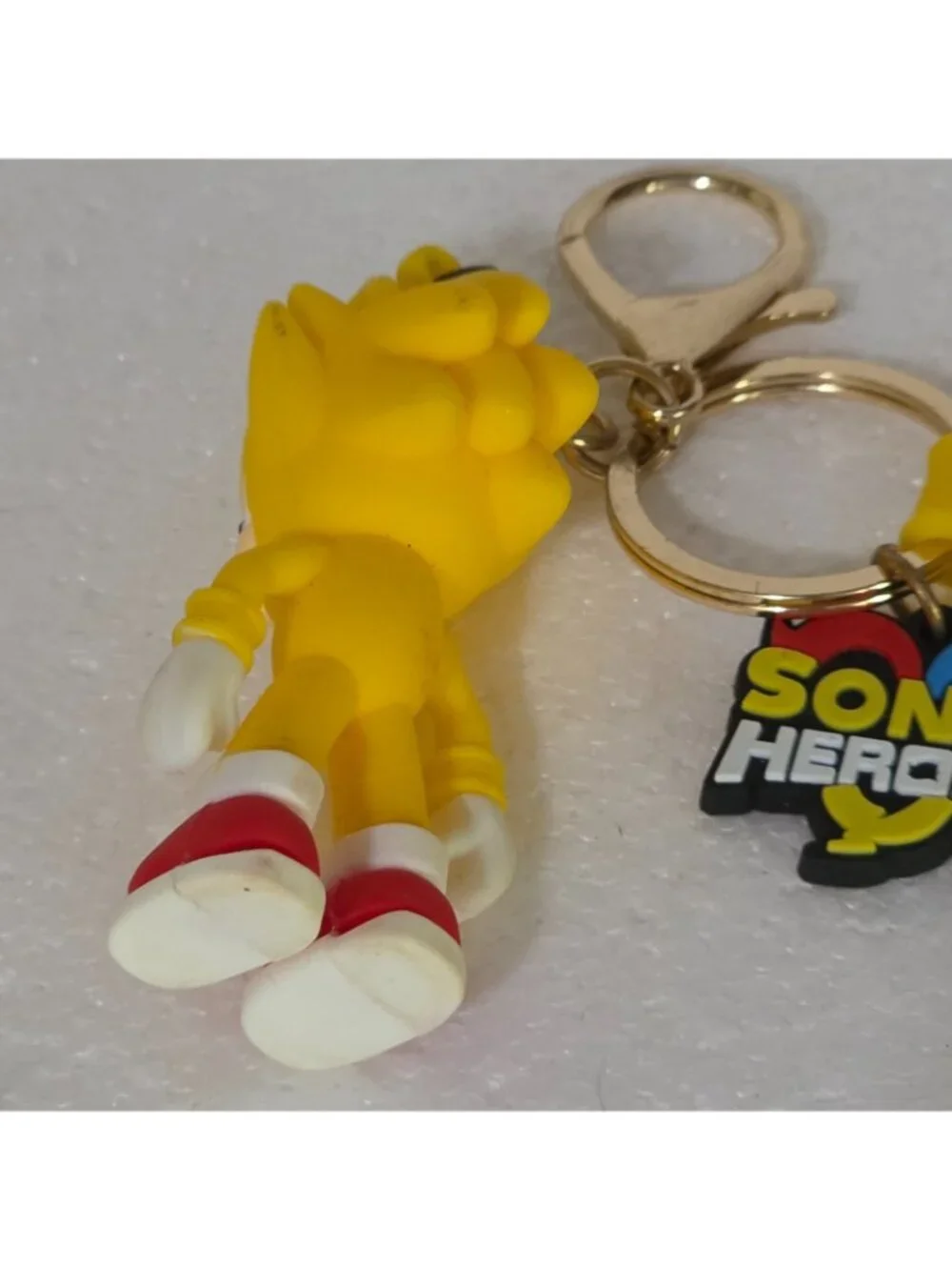 Sonic X Heroes Super Sonic Yellow Keychain Silicone Character Figure Handle